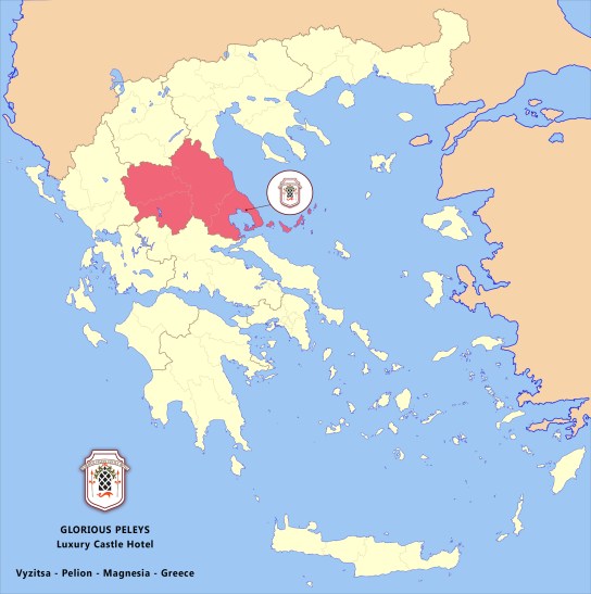 Glorious Peleys Pelion Magnesia Thessaly Greece Map