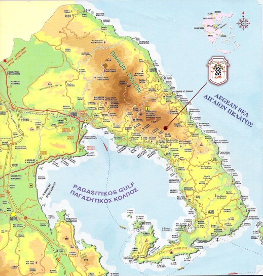 Glorious Peleys Vyzitsa Pelion Greece Map
